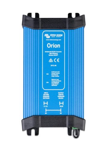 Įtampos keitiklis DC/DC 24V:12V (reguliuojama 10-15V), 40A Orion, galvaniškai ne izoliuotas, IP20, izoliuoti varžtai, Victron energy ORI241240021