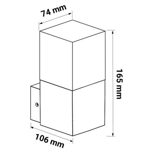 Светильник настенный наружный для лампы E27, CUBE, IP44, темно-серый, ORO ORO10040 5902533196463