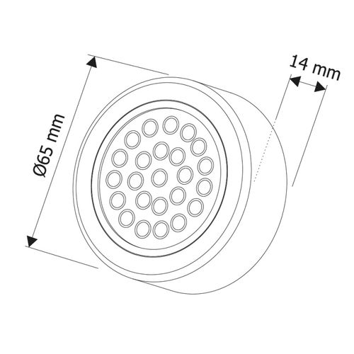 OVAL under cabinet LED luminaire 2W, steel, 3000K OVAL-2W-SD-DY-30K-01 5900652142477