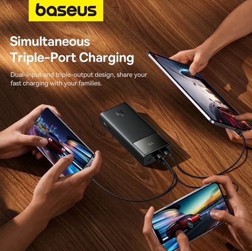 LiPo išorinis akumuliatorius (Powerbank) 30000mAh 30W su 2xUSB + USB C Star-Lord juodas BASEUS P10022905113-00 6932172634292