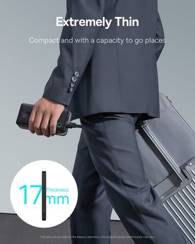 LiPo išorinis akumuliatorius (PowerBank) 10000mAh 15W USB + USB-C Airpow Lite juodas BASEUS P10067500123-00 6932172652593