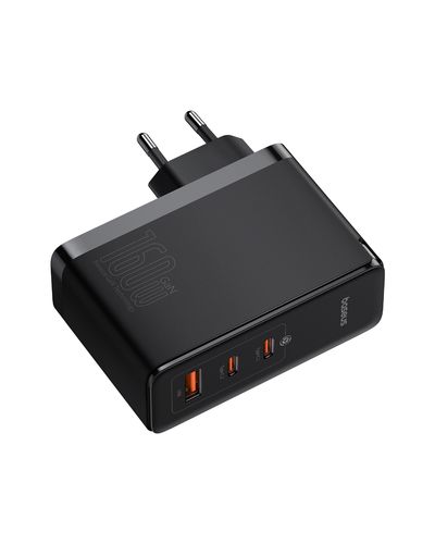 Sieninis įkroviklis GaN5 Pro 160W USB + 2xUSB-C QC4+ PD3.1 su USB-C 1m laidu, juodas P10110825113-00 6932172635046