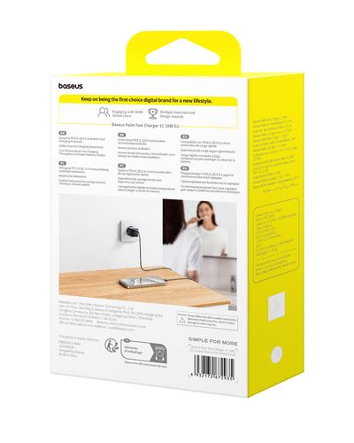 Настенное быстрое зарядное устройство Palm 20W USB-C QC3.0 PD3.0, черный P10111602113-00 6932172672935