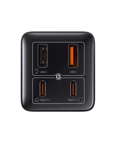 Wall Fast Charger GaN6 Pro 100W 2xUSB-A + 2xUSB-C QC PD with USB-C Cable 1m, Black P10162705112-00 6932172644505