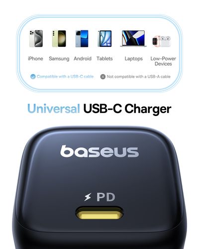 Wall Fast Charger PicoGo GaN 45W USB-C QC PD, Black P10176800123-00 6932172678364