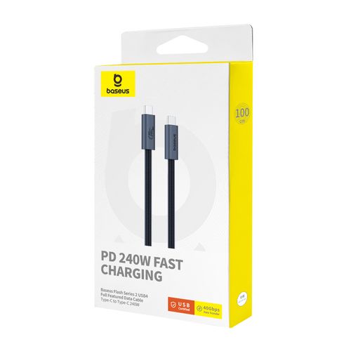 Kabelis USB C - USB C kištukai 240W USB4, 40Gbps, 8K@60Hz 1m Flash BASEUS P10311803111-00 6932172648817