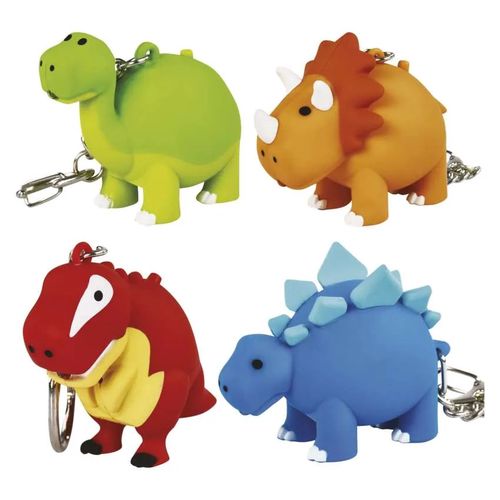 Žibintuvėlis/raktų pakabukas dinozauras 1vnt, 5Lm 3xLR54, įvairių rūsių P4711 8592920089613