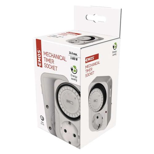 Mechaninis laikmatis TS-MD31, 230V AC, 16A, SCHUKO, EMOS P5522 8595025324771