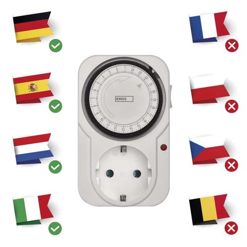 Mechaninis laikmatis TS-MD31, 230V AC, 16A, SCHUKO, EMOS P5522 8595025324771