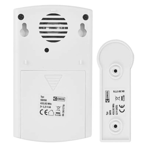 Wireless Doorbell, 75dB, 3xAA, P5723, EMOS P5723 8592920006641