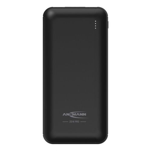 LiPo išorinis akumuliatorius (Powerbank) 20000mAh 20W 2xUSB + USB C QC3.0 PD juodas su microUSB kabeliu ANSMANN PB320PD 4013674187195
