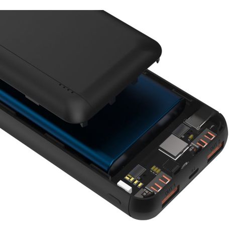 LiPo išorinis akumuliatorius (Powerbank) 20000mAh 20W 2xUSB + USB C QC3.0 PD juodas su microUSB kabeliu ANSMANN PB320PD 4013674187195