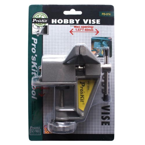Тиски для хобби (раскрытие губок 40 мм / ширина 60 мм) Pro'sKit PD-374 4710810387555