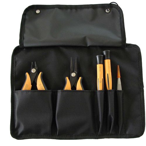 Set of 5 different hand tools (1 tweezers. 1 cutter, 1 pliers and 2 screwdrivers) PG-KIT5-1