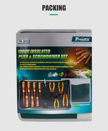 Įrankių komplektas (11 dalių) elektrikams 1000V PK-2802 Pro'sKit PK-2802 4710810392238
