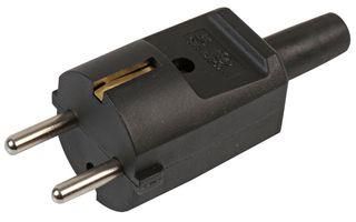 EUROPEAN SCHUKO PLUG, TOP ENTRY, BLACK ECS001-SCH