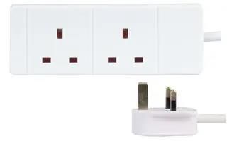 EXTENSION LEAD, 2WAY, 2M 2118-2M