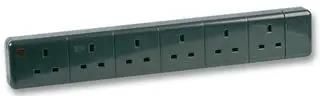 EXTENSION SOCKET 6 GANG BLACK 95668B