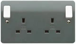 13A 2G DP SW.SOCKET OUT ROCKER K2746 GRA