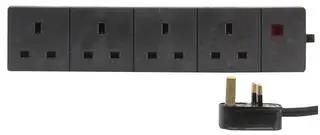 EXTENSION LEAD 4 GANG BLACK 3M 9988N BLACK -3M