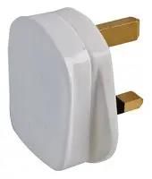 UK MAINS PLUG, 240V, 13A, WHT 9248 WHT 5A