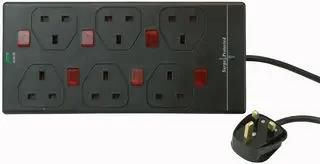 EXTENSION LEAD 6G SURGE SWITCHED BLK 2M 2816NSP-2MBAG (BLK)