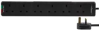 EXTENSION LEAD SIX GANG SURGE 5M BLK H6G+5M BLK