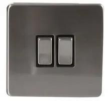 SWITCH 2 GANG BRUSHED CHROME BC1802