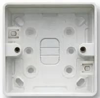 PVC SURFACE BOX, 1-GANG, 1X PUSH-OUT 2181WHI