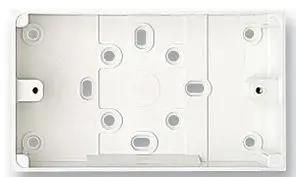 PVC SURFACE BOX, 2-GANG, 2X PUSH-OUTS 2182WHI