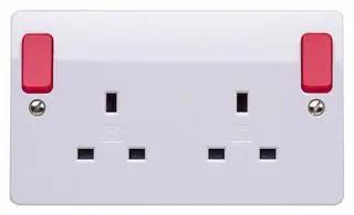 SOCKET SWITCHED 13A 2G DP OUT/BRD K2746D1WHI