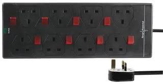 POWER OUTLET STRIP, 8 OUTLET, 250V, 5M 2818 SP BLK5M