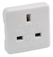 TRAVEL ADAPTOR UK TO US WHITE, PK2 1518C WHT TWIN