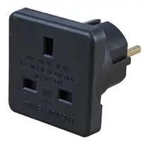 TRAVEL ADAPTOR UK TO EUROPEAN BLK 2 PK 1518A BLK 2PK