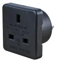 TRAVEL ADAPTOR UK TO AUST BLK 2 PK 1518B BLK 2PK