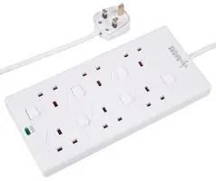 EXTENSION LEAD SURGE SWITCHED 6G WHT 1M 2816NS(1N) 1M