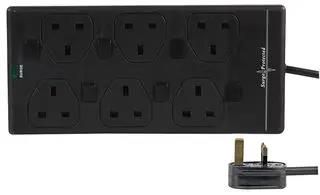 EXTENSION LEAD SURGE SWITCHED 6G BLK 5M 2816NS(1N) 5M BLK
