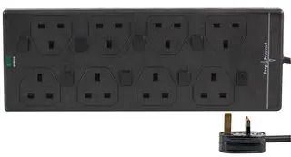 EXTENSION LEAD SURGE SWITCHED 8G BLK 1M 2818NS(1N) 1M BLK