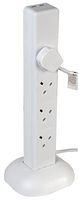 EXTENSION TOWER 8 GANG WHITE USB 2M PEL00134