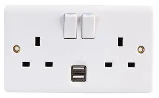 CASA 2G SW SOCKET + 2.1A USB PORT D1500USBNR