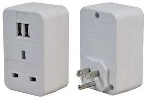 TRAVEL ADAPTOR US WITH TWIN USB PEL00960
