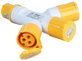ADAPTOR 3 WAY 110V 16A 1  PLUG - 3 SKTS PELB0126