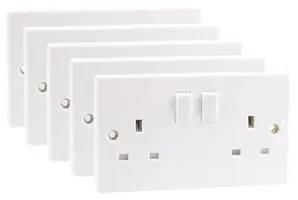 SWITCHED SOCKET 2 GANG SP 5 PACK PELB1122