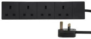 EXTENSION LEAD 4 GANG 7.5M BLACK PELB1999.