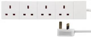 EXTENSION LEAD 4 GANG WHITE 7.5M PELB2000