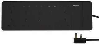 EXTENSION LEAD 10 GANG 10M BLACK PELB2007.