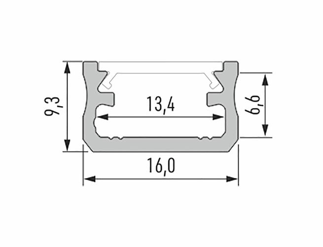 Profilis aliuminis anoduotas baltas LED juostoms paviršinis, A, 2.02m LUMINES PROF-A-2Mw