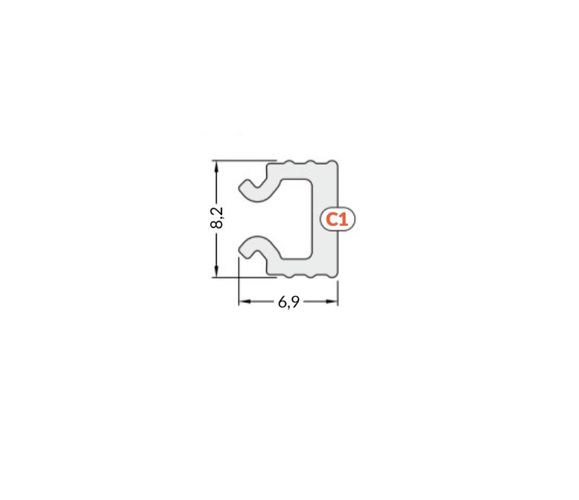 LED profilio HI8 dangtelis, baltas, 1m, TOPMET PROF-C1-MILK1