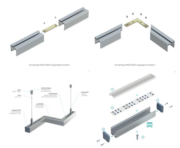 Profilis aliuminis anoduotas LED juostoms paviršinis, platus, gilus, DILEDA, 2.02m LUMINES PROF-DILEDA-2Ms 5902973362466