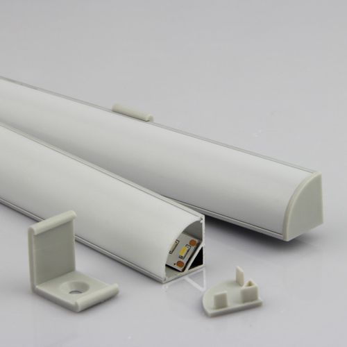 Profilis aliuminis anoduotas LED juostoms kampinis SR16, be dangtelio, 2m PROF-SR16-2M